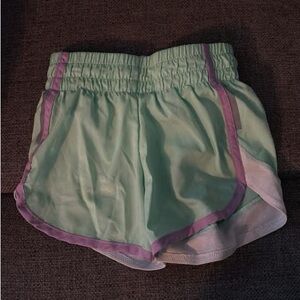 Mint Green and Purple Women's Athletic Shorts